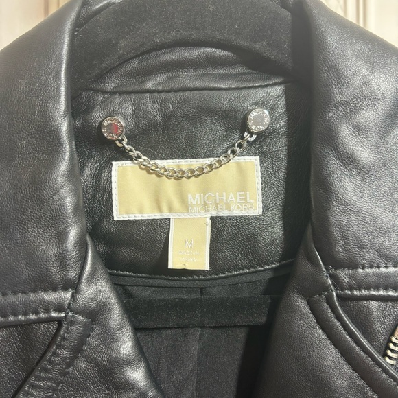 Michael Kors Leather Moto Biker Jacket - Picture 3 of 8